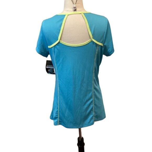 NWT Marika Tek Blue Dry-Wik Performance Short Sleeve Shirt Top Large - Picture 5 of 13